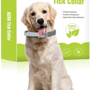 Aerb Flea and Tick Collar for Dogs, 8 Month Tick and Flea Control Treatment with Flea Tick Comb for Small Medium Large Dogs & Puppie