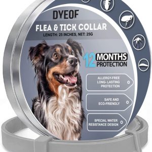 KATIX Flea and Tick Collar for Dog – 25 Inches – One Size Fits All – Waterproof Dog Flea Collar – Natural Ingredients Safe for Dogs – 12 Months of Protection