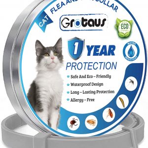 KATIX Flea and Tick Collar for Cats – 12 Months Protection – Waterproof Cat Flea Collar – Natural and Safe Cat Flea Collar – One Size Fits All – 13 Inches Long Cat Flea Collar.