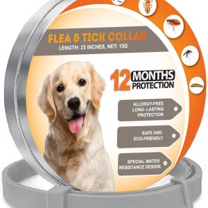 ONMOG Flea and Tick Collar for Dogs, Natural Extracted Ingredients, 12 Months Lasting Protection, Water Resistant Flea Collar for All Breeds and Sizes of Dogs, 25 Inches
