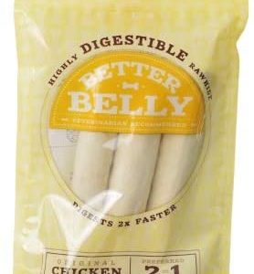 Better Belly 3-Pack Highly Digestible Gentle Rawhide Original Chicken Liver Flavor Treat Snack Rolls for Dogs (Large)