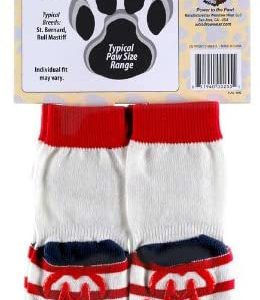 Power Paws, Traction Socks for Dogs, XS, White w/Flag