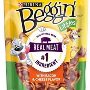 Purina Beggin Littles 2 Flavor Bundle – Bacon & Cheese Flavor and Original with Bacon, 6 Oz Bag Each – Plus Eco Friendly Poop Bags and Weatherproof Animal Sticker