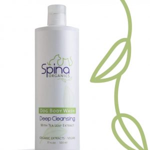 Spina Organics, 100% Natural deodorizing, DEEP CLEANSING Organic dog and cat Shampoo, brightens coats, soothes itchy, dry and sensitive skin with healing Aloe Vera 17oz, Made in the USA