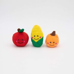 ZippyPaws Miniz 3-Pack Fall Harvest Plush Dog Toys