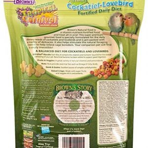 F.M. Brown’s Tropical Carnival Natural Cockatiel-Lovebird Food, 2.5-lb Bag – Vitamin-Nutrient Fortified Daily Diet with Natural Preservatives and NO Artificial Flavors or Colors