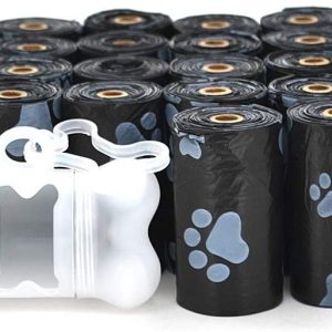 Best Pet Supplies Dog Poop Bags for Waste Refuse Cleanup, Doggy Roll Replacements for Outdoor Puppy Walking and Travel, Leak Proof and Tear Resistant, Thick Plastic – Black, 360 Bags (BK-360)