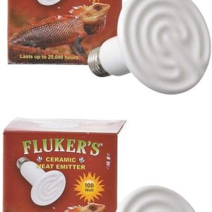 Fluker’s Ceramic Heat Emitter for Reptiles 60 Watt – 2 Pack