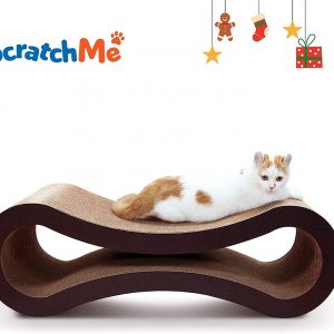 ScratchMe Cat Scratcher Cardboard, Scratching Pad House Bed Furniture Protector, Infinity Shape, Curved (Improved & Infinity Scratcher)