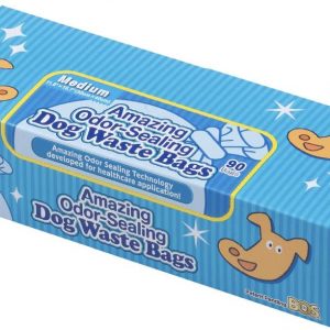 BOS Amazing Odor Sealing Dog Poop Bags – Durable and Unscented (90 Bags) [Size: M, Color: Light Blue] – Puppy Packaging!