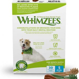 WHIMZEES Natural Dental Dog Chews Long lasting, Small Toothbrush, 30 Pieces- Amazon Exclusive