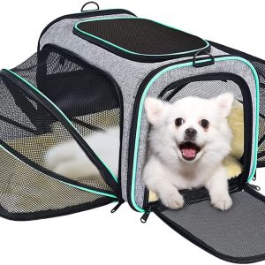 SHSYCER Cat Carrier Dog Carrier Pet Carrier Airline Approved Dog Carriers for Small Dogs TSA Approved Pet Carriers Expandable Foldable Soft-Sided Cat Carrier with Removable Fleece Pad