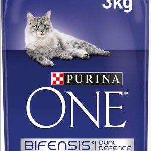 Purina ONE Adult Dry Cat Food Chicken and Wholegrains 3kg – Case of 4 (12kg)