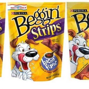 Purina Beggin’ Strips 3 Flavor Variety Bundle: (1) Beggin’ Strips Bacon Flavor, (1) Beggin’ Strips Bacon Cheese Flavor, and (1) Beggin’ Thick Cut Hickory Smoked Flavor, 6 Oz. Ea.