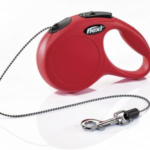 FLEXI New Classic Retractable Dog Leash (Cord), 10 ft, Extra Small, Red
