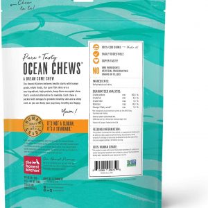 The Honest Kitchen 3 Pack of Crispy Cod Fish Skins Ocean Chews Single-Ingredient Dog Treats, 5.5 Ounces Each