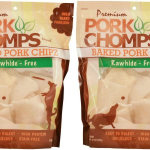 Premium Pork Chomps Baked Chipz Dog Treats, Pork, 12 Ounce, 2 Pack