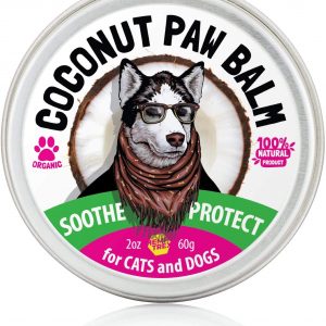 Dog Paw Balm Soother & Moisturizer – 2 oz – with Natural Shea Butter, Coconut Oil, Beeswax – Heals and Repairs Cracked Dog Paws, Snout & Elbows – Snow & Dry Weather Protection Ointment
