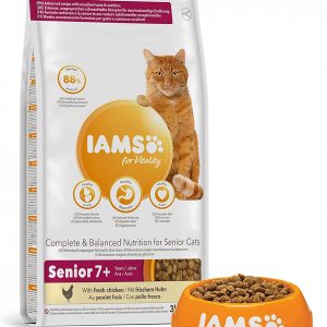PBRO IAMS for Vitality Senior Dry Cat Food with Fresh Chicken, 3 kg