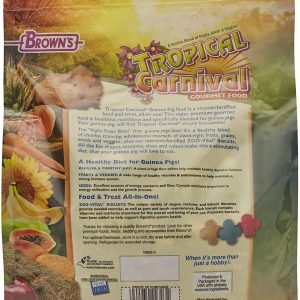 F.M. Brown’s Tropical Carnival Gourmet Guinea Pig Food with Alfalfa and Timothy Hay Pellets – Vitamin-Nutrient Fortified Daily Diet – 5lb