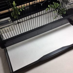 BirdCageLiners – Poly Coated – Medium Cages – Custom Size – 100 Pre-Cut Sheets – Up to 200 Feet of Paper