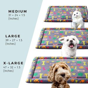 Allisandro Dog Bed Mat, Machine Washable Dryer Friendly and Non Slip Crate Mattress Cushion Pad Fluffy for Puppy Cat Kitten, Extra Softness Pet Sleeping Mat, Multi-Colored, 31 x 24 in