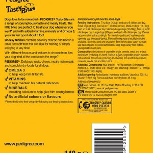 Pedigree Tasty Minis – Dog Treats, Cheesy Nibbles with Cheese and Beef, Pack of 8 x 140 g