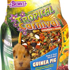 F.M. Brown’s Tropical Carnival Gourmet Guinea Pig Food with Alfalfa and Timothy Hay Pellets – Vitamin-Nutrient Fortified Daily Diet – 10 lb