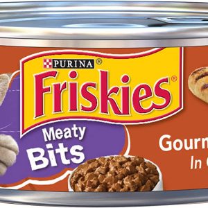 Purina Friskies Gravy Wet Cat Food, Meaty Bits Gourmet Grill – (24) 5.5 oz. Cans