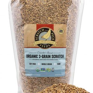 Scratch and Peck Feeds Cluckin’ Good Organic 3-Grain Scratch for Chickens and Ducks -10-lbs – Organic and Non-GMO Project Verified – 9960-01