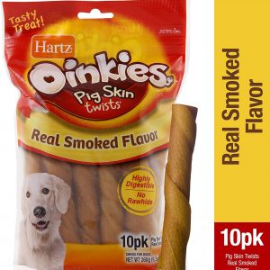 Hartz Oinkies Pig Skin Twists 3″ (10 Pack)