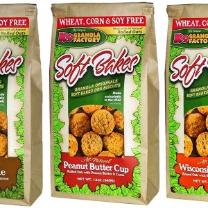 K9 Granola Factory Soft Bakes Dog Treats 3 Flavor Bundle: Wisconsin Cheddar Cheese, Carrot Cake and Peanut Butter Cup, 12 Ounces Each, Made in The USA