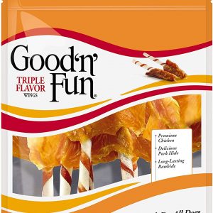 Good’N’Fun P-94130 Triple Flavor Wings Dog Chews, One Size. Premium Pack