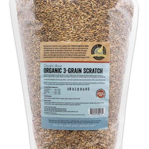 Scratch and Peck Feeds Cluckin’ Good Organic 3-Grain Scratch for Chickens and Ducks -10-lbs – Organic and Non-GMO Project Verified – 9960-01