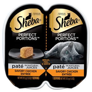 Sheba Perfect Portions Pate In Natural Juices Signature Savory Chicken Entrée Twin Pack Wet Cat Food, 2.6 Oz