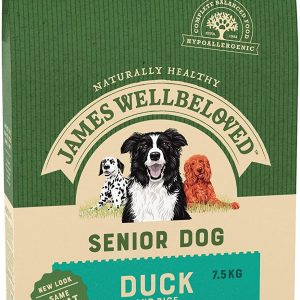 James Wellbeloved Complete Dry Senior Dog Food Duck and Rice, 7.5 kg