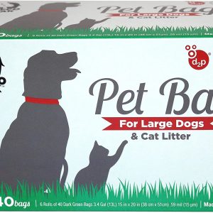 Hippo Sak Extra Large Pet Poop Bags for Large Dogs and Cat Litter, 240 Count