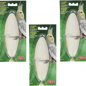 Living World Cuttlebone with Holder for Cage Bird, 6 to7-Inch, Large (3 Pack)