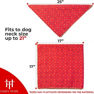 Hadex Trade Dog Bandana Reversible Printing Set – 6 Pcs Square Dotted and Plaid Style for Small Medium Dogs-Breathable and Durable Dual Cotton Linen Layers- Stylish Accessory for Your Pall