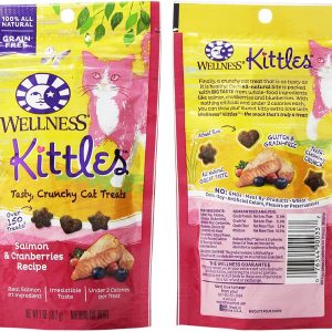 Wellness Kittles Cat Treat Variety Pack – 3 Flavors (Chicken & Cranberries, Salmon & Cranberries, and Tuna & Cranberries Flavors) – 2 oz Each (9 Total Pouches)