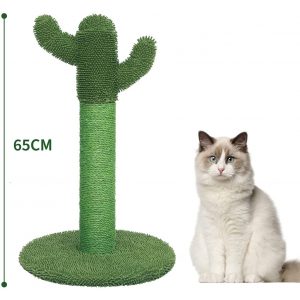 Poils bebe Cactus Cat Scratching Posts, Modern Scratching Furniture, Claw Cat Scratcher Wrapped by Sisal Rope, Durable Cat Tree for Indoor Cats and Kittens