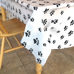 Puppy Dog Paw Print Plastic Table Cover (2)