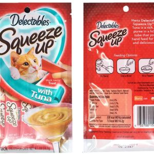 Delectables Squeeze Up Hartz Cat Treats Variety 6 Pouch Bundle of 3 Flavors; 2 Pouches of Each Flavor (Tuna, Chicken, Tuna & Shrimp; 2.0 oz Each)
