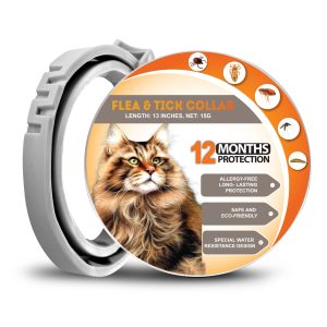 Cat Flea Collars 13 Inches, 12-Month Protection Flea Collar for Cats, Flea Treatment Cat from Natural Essential Oils, Waterproof Cat Flea Collar, Flea Tick Collar Cats for All Cat Breeds and Sizes