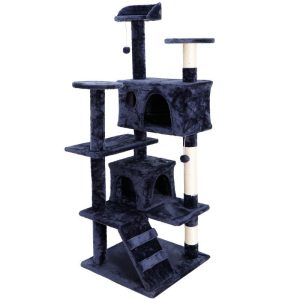 Top Selling 53″ Cat Tree Multi-Levels Condos Post Tower Play House, Blue