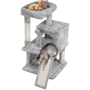 Top Selling 36″ Cat Tree with Condo and Scratching Post Tower, Light Gray