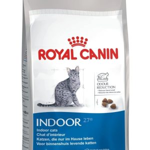 Croquettes Indoor 27 par Royal Canin pour chats d’intérieur adultes – Alimentation déshydratée, complète et équilibrée – 4 kg