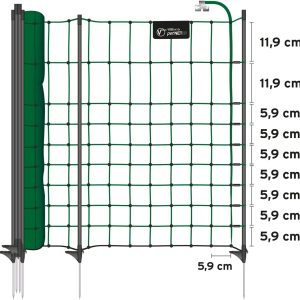 VOSS.PET Filet de clôture 12 m petNET pour Petits Animaux, Lapins, 65 cm, 9 piquets, 1 Pointe, Coloris Vert