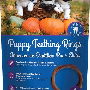 N-Bone Puppy Teething Ring PUM PKin Delicious Low Fat Puppies Chew Treats 6 PK