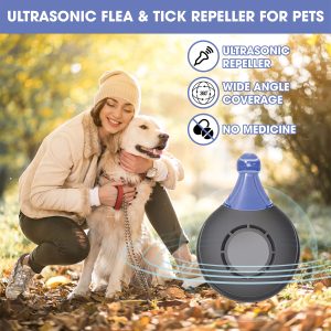 Ultrasonic, Natural, Chemical-Free Tick and Flea Repeller – Ultrasonic Flea and Tick Repeller for Dogs and Cats – Flea and Tick Treatment for Pets
